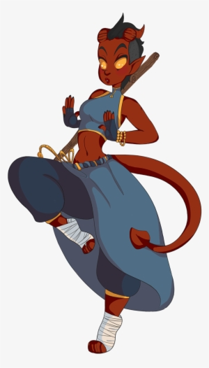 Monk Clipart Pleasant Person - Female Tiefling Monk #1073792
