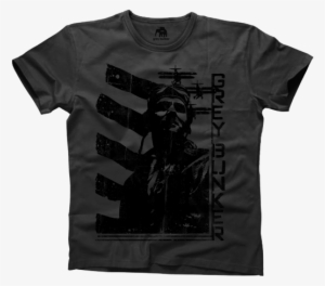 Grey Bunker Charcoal Aviator T Shirt - Monochrome #1073853