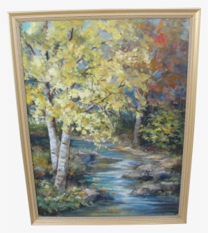 Vintage Impressionist Oil On Board Landscape Painting - Picture Frame #1073855