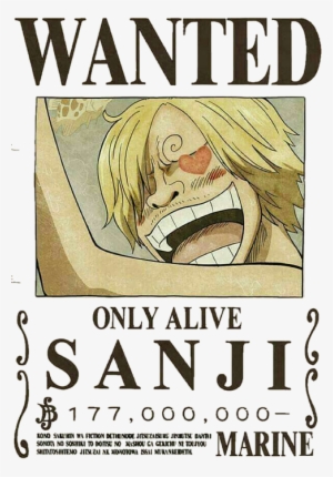 Bleed Area May Not Be Visible - Poster One Piece Wanted Sanji New 52 X 38 Cm #1074953