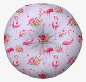 Watercolor Flamingo And Flowers Seamless Pattern - Cherry Blossom #1075971