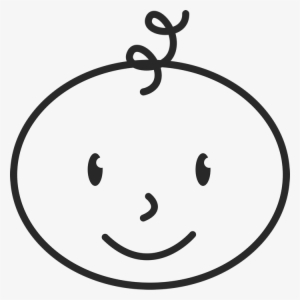 Newborn Baby Face With Curly-q Stamp - Timer Silhouette #1076549