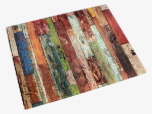 Multi-color Plank Glass Cutting Board - Brownlow Gifts Woodgrain Multicolor Glass Cutting Board #1077253