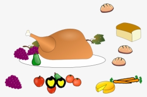 Dinner Thanksgiving Table With Food Clipart - Custom Purple Grapes Shower Curtain #1077323