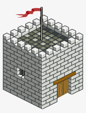 Isometric Drawing Of A Castle #1078040