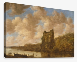 Mighty Castle On A Rock Canvas Print - Van Goyen Paintings #1078381