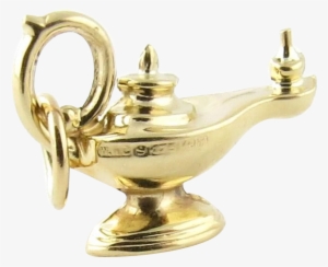 Vintage 9k Yellow Gold 3-d Genie Lamp Charm - Brass #1078769