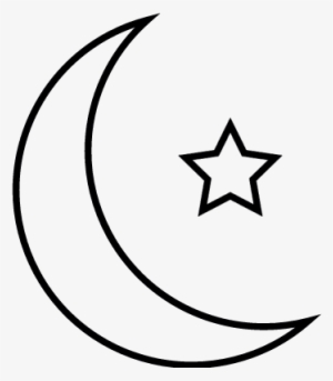 Islamic Crescent With Small Star Vector - Moon And Star Png #1079167
