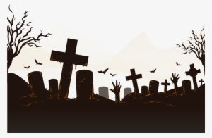 Cemetery Vector Halloween Png Download - Halloween Cemetery Png Vectors #1082596