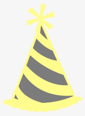 Yellow Gray Party Hat Clip Art - Party Hat Png Yellow #1082750
