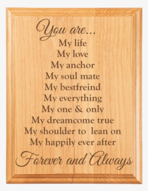 "love Plaque 1\ - Custom 7" X 9" Square Corner Premium Red Alder Plaque-laser #1082961