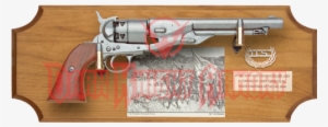 Civil War Union Pistol Wood Display Plaque - Union Framed Set, M1860 Army Cap & Ball Replica #1082963