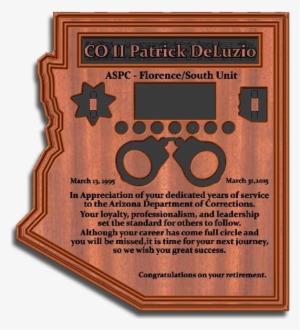 Corrections Officer Retirement Plaque #1082985