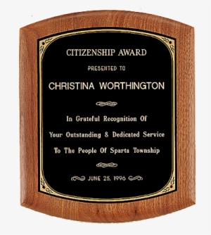 Plaque, Plaques, Premium Wood-made In Usa - 9 1/2 X 11 1/2 Solid American Walnut Plaque W/ A Black #1083183