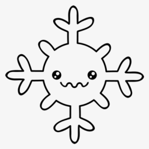 Dibujo De Copo De Nieve Kawaii Para Colorear - Flocos De Neve Png Desenho #1084632