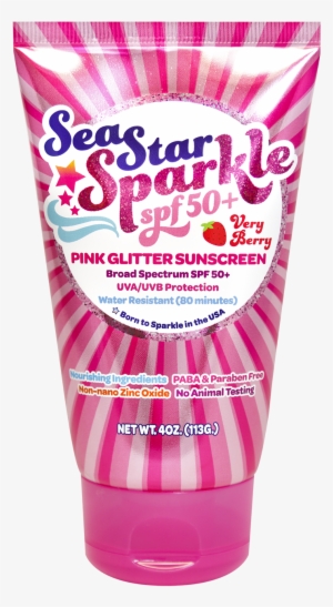 Seastar Sparkle Spf50 Very Berry With Pink Glitter - Sunshine And Glitter Sunscreen #1085249