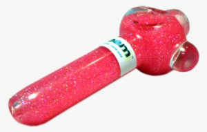 Bright Pink Cadillac Glitter Pipe - Neon Pink Glass Pipe #1085410
