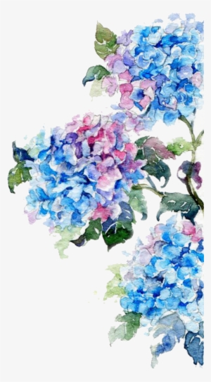Ftestickers Flowers Border Edging Springcolors - Watercolor Flowers Blue Png #1085948