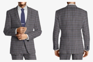 Duo-square Blue & Grey Windowpane - Baronyka Blue Neckties , Wedding Tie , Mens Tie , Mens #1086262