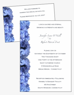 Blue Hydrangeas Invitation - Blue Hydrangea Wedding Invitations #1086733
