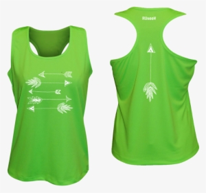 Women's Reflective Tank Top Shirt Arrows - Neon Green Running Vest #1087062