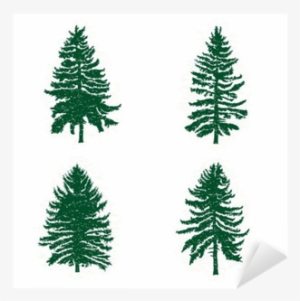 Set Of Different Silhouettes Of Green Pine Trees, Vector - Woods Fir Trees #1088135