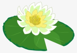 White Flower Water Lily Clipart The Cliparts Png - Lily Pad Png #1088345
