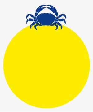 Blue Crab Yellow Background - Drawing #1089031