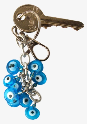 Blue Bunch Of Hearts Good Luck Evil Eye Keychain - Evil Eye Keychain #1089217