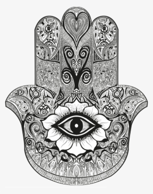 Hamsa, Searching, Makeup Storage, Evil Eye, Mandala, - Hamsa Art Black And White #1089303