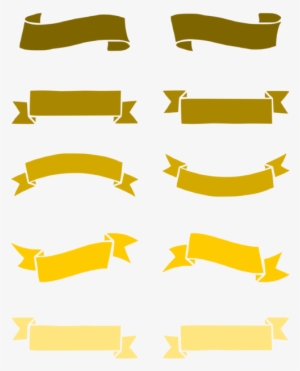 Yellow Ribbon Gold Description Color - Clip Art #1089858