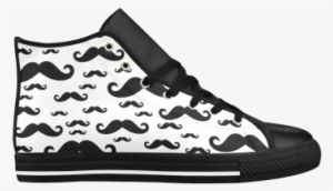Black Handlebar Mustache / Moustache Pattern Aquila - Basketball Shoe #1090012