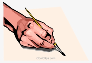 Hand With Paint Brush Royalty Free Vector Clip Art - Hand Holding A Paintbrush #1091159