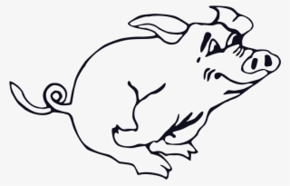 Free Vector Outline Running Pig Clip Art - Pig Clip Art #1092087