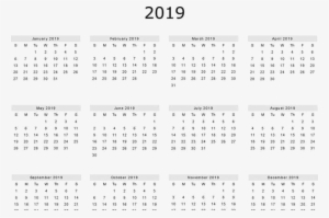 2019 Calendar Png Clipart - 2019 Year Calendar Printable #1094316