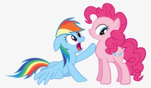Concerned, Kneeling, Pinkie Pie, Rainbow Dash, Safe, - Simple Little Pony Background Png #1095050
