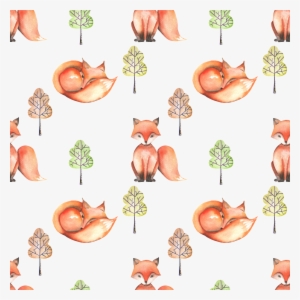 Cute Little Fox Background Illustration Png Transparent - Watercolor Painting #1095148