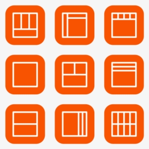 Layouts Outline Icon In Style Flat Rounded Square White - Picframe #1095186