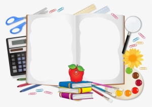 Student School Supplies Clip Art - School Vector Background Png #1095473