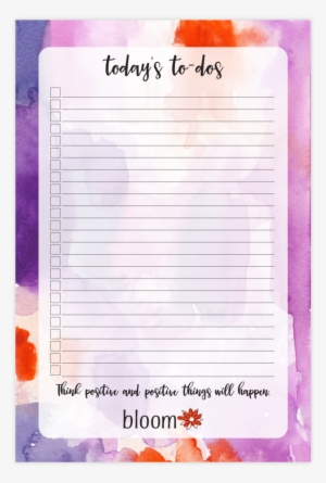 Today's To-dos Pad, Watercolor - Bloom Daily Planners 6 X 9 Planning Pads (6" X 9" Watercolor #1095640