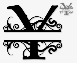 Flourished Split Monogram Y - T Split Monogram Svg #1095908