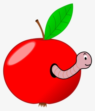 Red Apple With A Worm Png Images #1096500