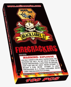 Black Label 1" Firecrackers 100 Pack - Fireworks #1096651