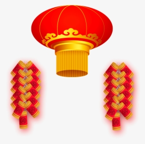 Cartoon Decoration Vector About Red, Lanterns, Firecrackers, - Firecracker #1096680