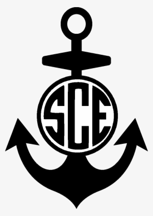 Leave Your Initials In The Comment Box At Check Out - Anchor Monogram Decal #1096918