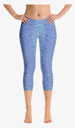 Zebra In Palace Blue Capri Leggings #1098073