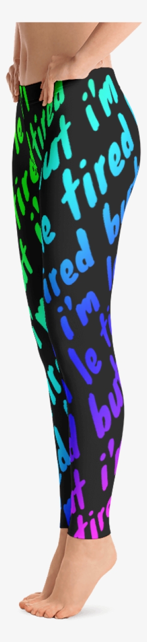 All Over Leggings Butimletiredscript Rainbows Mockup #1098171