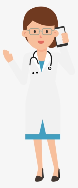 Open - Doctor On Phone Cartoon #1098173