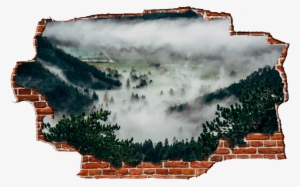 Zapwalls Decals Foggy Forest Hills Breaking Wall Nature - Fog #1099885