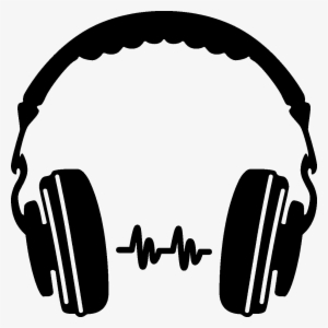 Dj Silhouette Png Black And White Stock - Headphones Png #110043